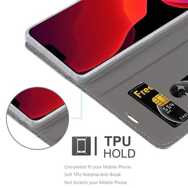iPhone 12 / 12 PRO Plånboksfodral Skal (Grå)