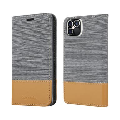 iPhone 12 / 12 PRO Plånboksfodral Skal (Grå)
