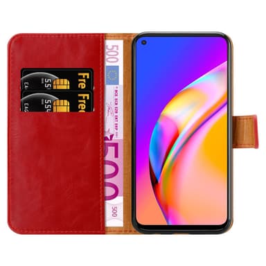 Oppo A94 5G Plånboksfodral Skal (Röd)