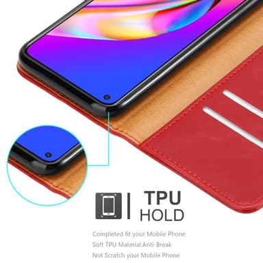 Oppo A94 5G Plånboksfodral Skal (Röd)