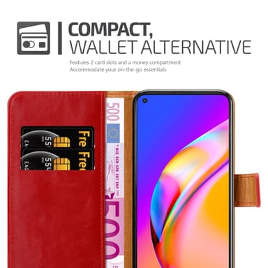 Oppo A94 5G Plånboksfodral Skal (Röd)