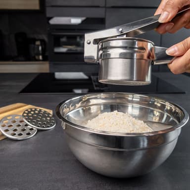 Potatismosare i rostfritt stål Spätzlepress (Silver)