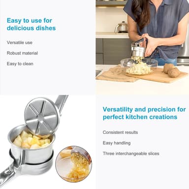 Potatismosare i rostfritt stål Spätzlepress (Silver)