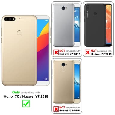 Honor 7C / Huawei Y7 2018 Plånboksfodral Skal (Blå)