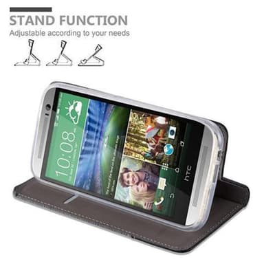 HTC ONE M8 Plånboksfodral Skal (Grå)