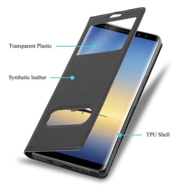 Samsung Galaxy NOTE 8 Plånboksfodral Skal (Svart)