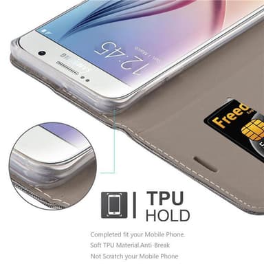 Samsung Galaxy S6 EDGE PLUS Plånboksfodral Skal (Grå)