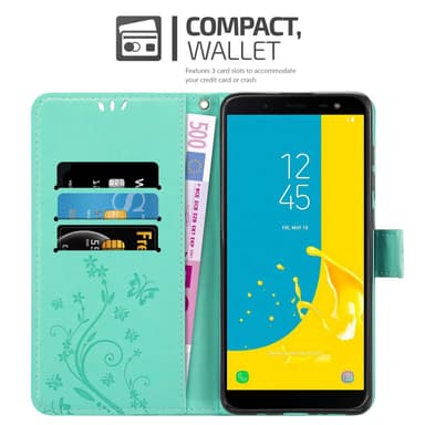 Samsung Galaxy J6 2018 Plånboksfodral Skal (Turkos)