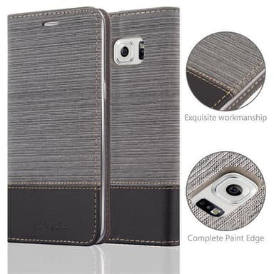 Samsung Galaxy S6 EDGE PLUS Plånboksfodral Skal (Grå)