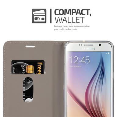 Samsung Galaxy S6 EDGE PLUS Plånboksfodral Skal (Grå)