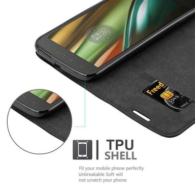 Motorola MOTO E3 Skal Fodral Case (Svart)