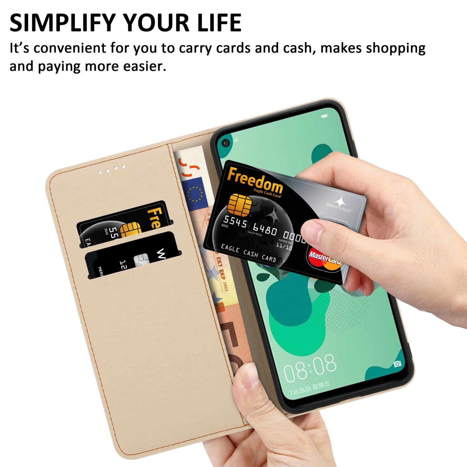 Huawei MATE 30 LITE Plånboksfodral Skal (Grön)
