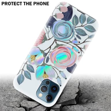 iPhone 12 PRO MAX Fodral Skal Blommor (Vit)