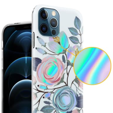iPhone 12 PRO MAX Fodral Skal Blommor (Vit)