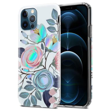 iPhone 12 PRO MAX Fodral Skal Blommor (Vit)