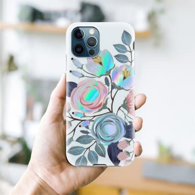 iPhone 12 PRO MAX Fodral Skal Blommor (Vit)