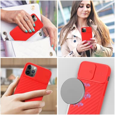 iPhone 12 PRO MAX Skal Fodral Case (Röd)