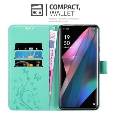 Oppo FIND X3 PRO Plånboksfodral Skal (Turkos)
