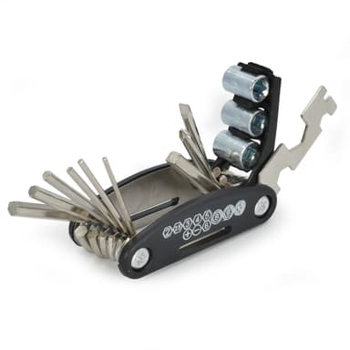 16 i 1 stål cykel Multitool Reparationsverktyg (Svart)