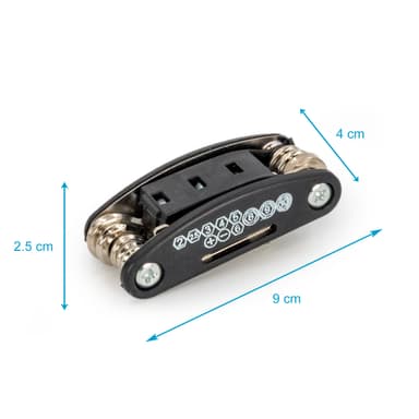 16 i 1 stål cykel Multitool Reparationsverktyg (Svart)
