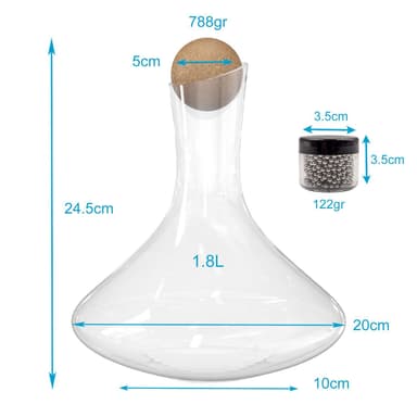Vinkaraff /Ddekander Glaskaraff med 1.8 liter