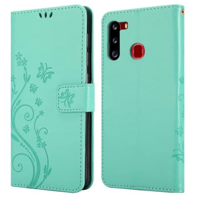 Samsung Galaxy A21 Plånboksfodral Skal (Turkos)
