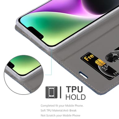 iPhone 14 Plånboksfodral Skal (Blå)