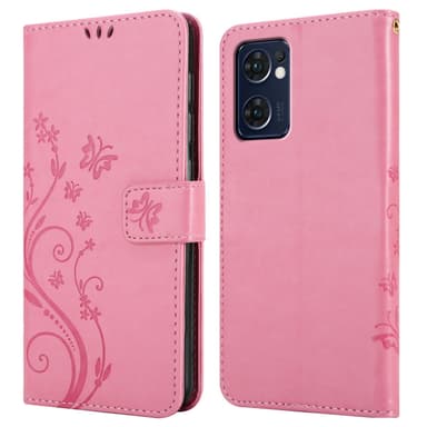 Oppo FIND X5 LITE / Reno7 5G Plånboksfodral Skal (Rosa)