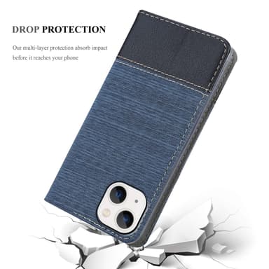 iPhone 14 Plånboksfodral Skal (Blå)