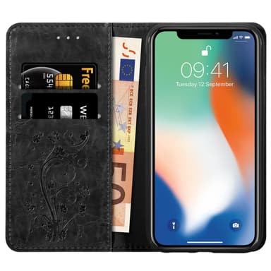 iPhone XS MAX Plånboksfodral Skal (Svart)