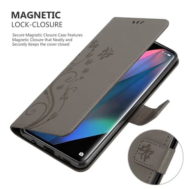 Oppo FIND X3 PRO Plånboksfodral Skal (Grå)