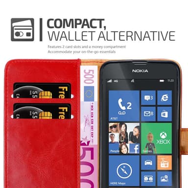 Nokia Lumia 520 / 521 Plånboksfodral Skal (Röd)