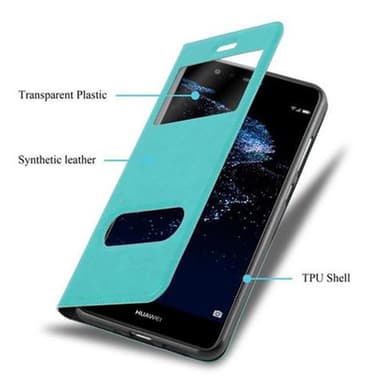 Huawei P10 LITE Plånboksfodral Skal (Turkos)