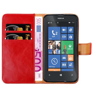 Nokia Lumia 520 / 521 Plånboksfodral Skal (Röd)