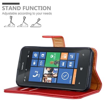 Nokia Lumia 520 / 521 Plånboksfodral Skal (Röd)
