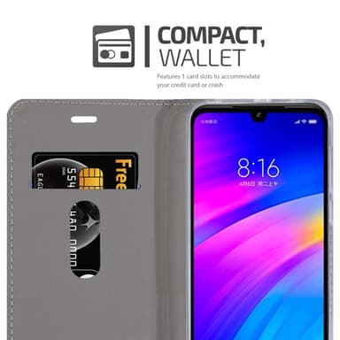 Xiaomi RedMi 7 Plånboksfodral Skal (Grå)