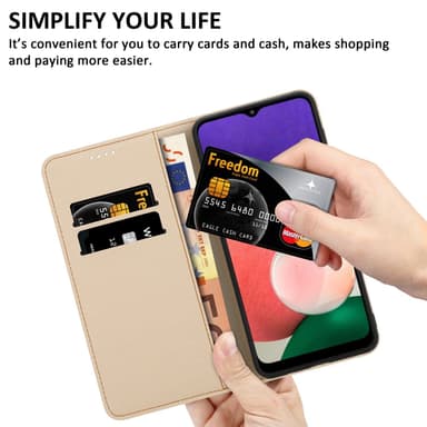 Samsung Galaxy A22 5G Plånboksfodral Skal (Svart)