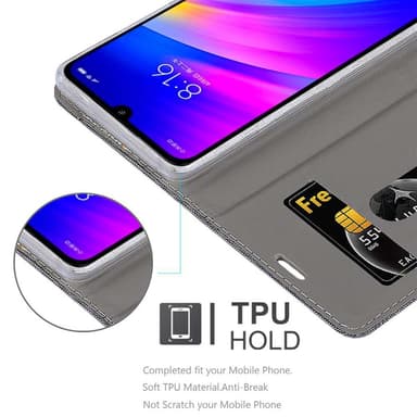 Xiaomi RedMi 7 Plånboksfodral Skal (Grå)