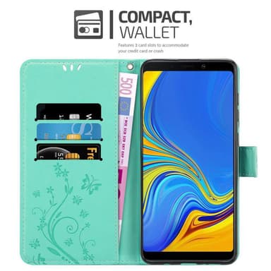 Samsung Galaxy A9 2018 Plånboksfodral Skal (Turkos)