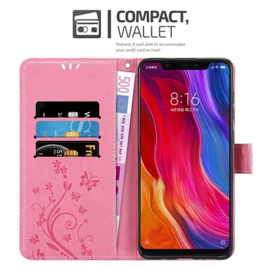 Xiaomi Mi 8 Plånboksfodral Skal (Rosa)