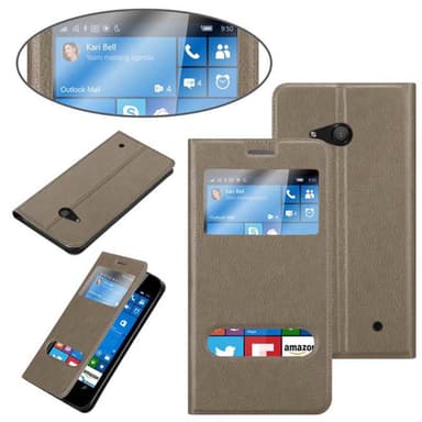 Nokia Lumia 550 Plånboksfodral Skal (Brun)