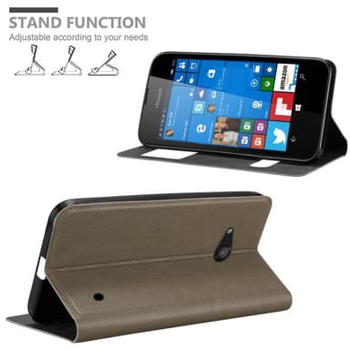 Nokia Lumia 550 Plånboksfodral Skal (Brun)