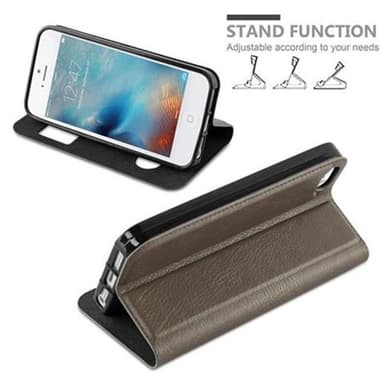 iPhone 5 / 5S / SE 2016 Plånboksfodral Skal (Brun)