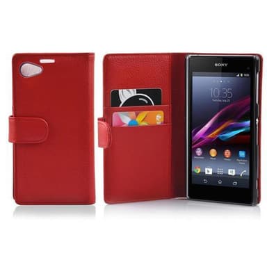 Skal Sony Xperia Z1 COMPACT Plånboksfodral (Röd)