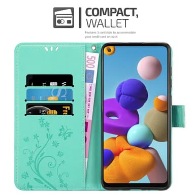 Samsung Galaxy A21s Plånboksfodral Skal (Turkos)