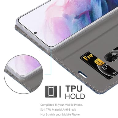 Samsung Galaxy S21 PLUS Plånboksfodral Skal (Blå)