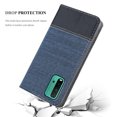Xiaomi RedMi 9T / POCO M3 Plånboksfodral Skal (Blå)