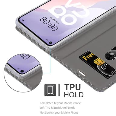 Huawei NOVA 7 SE Plånboksfodral Skal (Grå)