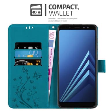 Samsung Galaxy A8 2018 Plånboksfodral Skal (Blå)