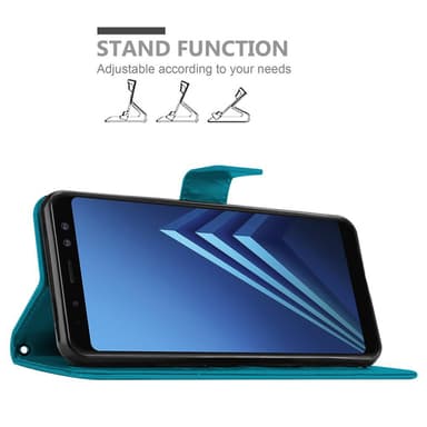 Samsung Galaxy A8 2018 Plånboksfodral Skal (Blå)